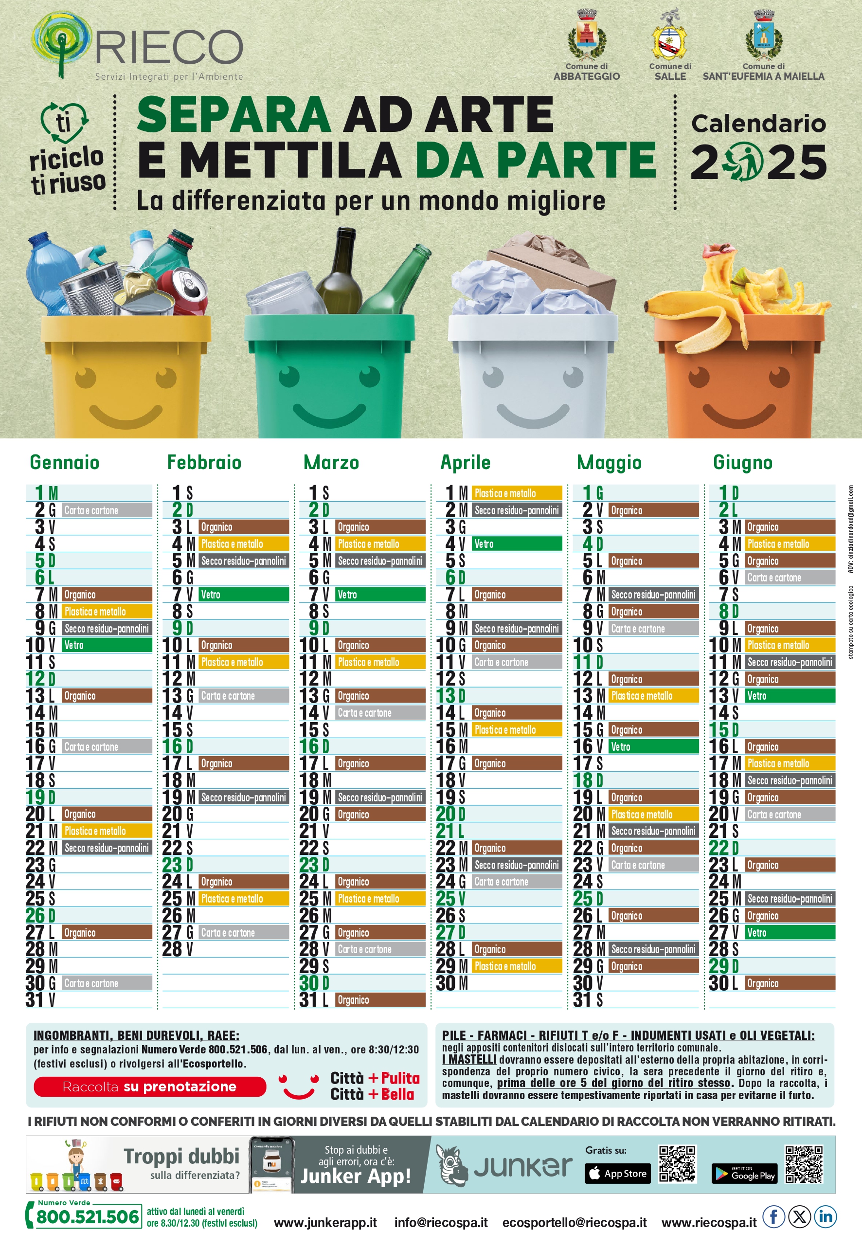 Calendario Rifiuti - Anno 2025